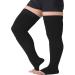 TOFLY Thigh High Compression Stockings - Open Toe 20-30mmHg Graduated Compression Hose for Varicose Veins, DVT, Edema - Black 3XL (Pair) - Buy Online on GoSupps.com