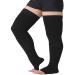 TOFLY Medical Thigh High Compression Stockings for Women & Men (Pair) Opaque Open Toe 15-20mmHg Graduated Compression Hose Medical Compression Stockings Support for Varicose Veins Edema Black 3XL 3XL 15-20mmhg Black