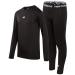New Balance Boys' Performance Underwear Set - Base Layer Long Sleeve T-Shirt and Tights Black Solid 14-16