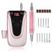 Professional Rechargeable 35000 rpm Nail Drill, Portable Electric Nail Drill E file Electric Nail File for Acrylic, Gel Nails, Manicure Pedicure Polishing Shape Tools with 11Pcs Nail Drill Bits rose gold