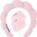 Spa Headband Wrist Towels Scrunchies/Wristband Set for Washing Face  Skincare Headbands for Women Terry Towel Cloth Fabric Puffy Sponge Facial Headband Hair Bands Wristbands for Makeup Removal  Shower Pink pink set