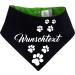 Both-sided multicolor dogs turning cloth (FB: navy lime) (Gr.5- HU 52-60 cm) with your desired text size 5- neck circumference 52- 60 cm navy lime