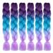 LDMY Kunsthaar for the braid 6PCs/Pack Braids Synthetic Colorful BraIDing Hair Extensions 24inch Jumbo Braids Ombre Lila Blue Pink 25