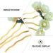 LALAFINA 2Pcs Vintage Jade Flower Hairpins - Chinese Traditional Hair Stick for Hanfu Headwear - Green - Buy Online on GoSupps.com