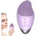 Cleansing Facial Brush | Soft Silicone Electric Exfoliator Rechargeable Waterproof Vibrating Simple Skin Care Tools for Deep Cleansing Exfoliation & Enhances Absorption Purple (English) - Buy Online on GoSupps.com