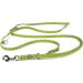 COPCOPET-fat leather line for dogs-3-way adjustable dog leash made of soft leather with carabiners & fittings made of chrome-braided leash 100% handmade in Germany (2.40m x 20mm | green) 2.40 m x 20 mm green