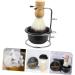 Minkissy Shaving Foam Shell Clips Set | Metal Shaving Brush & Cup with Stand | Body Care & Hairdresser Accessories | Travel-Friendly | 12x8.5cm Black - Buy Online on GoSupps.com