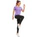 Abrooical Women's Short Sleeve Workout Shirt - Crewneck Sports Yoga Running Tee - Large Purple - Buy Online on GoSupps.com