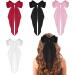 Sibba Satin Hair Barrettes Set - 4Pcs Big Bow Clips with Long Tail, 90's Vintage Hairpins for Women and Girls - Dress Up Accessories and Cute Gifts in Black, White, Pink, and Wine Red - Buy Online on GoSupps.com