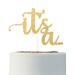 Glitter Double Sided Gold Gender Reveal Cake Topper, It's a Cake Topper for Boy or Girl Baby Reveal Party Decorations(Double Sided Gold)
