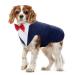Dog Smoking Suit and Bandana Set Pet Formal Wedding Party Clothing Wedding Wedding Fly Tie Tie Shirt Adjustable For Wedding Birthday Fest Halloween Christmas Costumes (Blue M) M (1 Sack) Blue