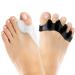 2 pairs of toe spreader silicone and 2 pairs of hallux valgus toe spreader for overlapping toes toe spreader for all toes mitigated foot pain (black and white)