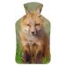 Yellow Fox Hot Water Bottle With Cover Plush Bed Bottle Hand Warmer For Adults And Children 26.5X15.3cm