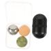 Housoutil 1 Set Volcanic Stone Ball Beauty Roller for Face Jade Rollers Facial Jade Salon Massage Tool Massage Roller Jade Face Roller Eye Massager Facial Tool Tighten Shell Volcanic Rock 4.5x2.6ccm Black