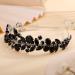 Kercisbeauty Black Rhinestones Beads Crown Women Girls Halloween Tiara Wedding Bridal Hair Piece Handmade Jewelry for Banquet Prom - Buy Online on GoSupps.com