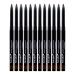 Beauty Spot (12pcs) Nabi Retractable Waterproof Eyeliner Pencil - Long Lasting Fade Resistant Formula - Quick Makeup Remover (Dark Black Brown)