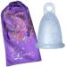 Me Luna Menstrual Cup Classic Ring Blue Glitter Size L