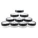yueton 10pcs Black Edge Open Window 10 Gram Empty Clear Plastic Powder Compact Cosmetic Containers