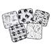 2 Ply Printed Flannel 8x8 Inches Set of 5 Little Wipes Black and White Animals