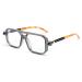 FEISEDY Vintage Square Blue Light Blocking Glasses Women Men 70s Flat Aviator Glasses Computer Anti Glare B0062 Transparent Grey 52 Millimeters