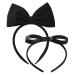 2 Pcs Big Black Bow Headband for Woman Girls Halloween Costume Headwear Christmas Party Cosplay Hair Accessories for Alice