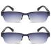 Lanomi rectangle uv protection reading glasses semi -frame women men male light reading aid plastic visual aid brown black tinted sunderer 2 pieces black 3.0 x