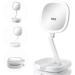 Beautifive Illuminated Makeup Mirror With Light LED Vanity Mirror Double Sided Magnifying Mirror With Brightness &180°Angle&Height Adjustable Smart Design - White