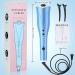 Automatic Curling Iron Auto Hair Curler Wand with Large Rotating Barrel & 4 Temps & 3 Timers Large Display Curling Iron with Dual Voltage Auto Shut-Off Fast Heating for Hair Styling Blue - Buy Online on GoSupps.com