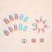 Blue Butterfly Rhinestone French Tip Press On Nails - Square False Nails for Women - Spring/Summer Medium Acrylic Stick On Nails - Buy Online on GoSupps.com