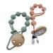 Baeymonkay Pacifier Clip for Baby One Piece Design Silicone Cord Pacifier Leashes Woodern Clips Teething Toy Food Grade Silicone Set 2 Pack Holder Toy Pacifiers Girl Boy Leash 0-3 Months Straps Boys doushalv