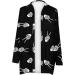 Hlysgo Women's Halloween Print Costume T-Shirt Cardigan - Black, Plus Size, Long Sleeve, Medium - Buy Online on GoSupps.com