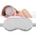 Fusion5 Silk Eye Mask with Elastic Band - 100% Pure Mulberry Sleep Mask - 25 Momme  Anti-Aging  Hypoallergenic  Blocks Light - Soft & Smooth Night Eye Cover for Sleeping & Travel with Box Silver