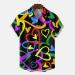 Men's Valentine's Day Heart Print Button Down Shirt - Classic Fit Beach Vacation Blouse | 4XL - Buy Online on GoSupps.com