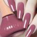 DouborQ Dark Pink Nail Polish Long-lasting Glossy Nail Art Varnish (42) Dark Pink-42