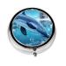 Winter The Dolphinround Pill Box 3 Compartment Round Pill Box Organizer #Portable Travel Pill Box for Traveling.