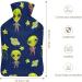 Hot Water Bottle with Lid - Spaceship Pattern Rubber Bag for Pain Relief & Cramps - Ideal Hot & Cold Therapy Foot Warmer - Buy Online on GoSupps.com