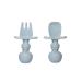 Sodatch Baby Cutlery Blue Grey - 100% Food Grade Silicone Baby Utensils BPA Free Easy Grip