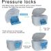 BVN Leakproof Denture Cup Upgraded Carrying Storage Denture Cup for Soaking Dentures Denture Bath Box with Filter Travel Retainer Cleaning Case (White+Blue). - Buy Online on GoSupps.com