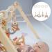 Woodsy Decor 4Pcs Hanging Baby Gym Wood Toys Set - Wooden Baby Play Gym Activity Pendant Rattles, Teething Soothers, Sensory Toys - Nursery Grey & Beige Theme - Buy Online on GoSupps.com