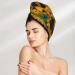 Hair Towel Wrap - Quick Drying Towel Turban with Button | Sunflowers 7 Design - Buy Online on GoSupps.com