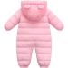JiAmy Baby Snowsuit Hooded Romper | Cartoon Bear Winter Outfit | Pink | 6-12 Months - Buy Online on GoSupps.com