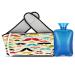 Beard Pattern Hot Water Bottle Hot Water Bottle with Soft Waist Cover Warm Water Bag for Hand Shoulder Legs Back Neck Warm