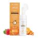 AlZIBA CARES Vitamin C Foaming Face Wash with Orange Peel & Raspberry | Includes Soft Silicon Face Brush | Skin Brightening Cleanser for Men & Women | 150ml