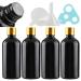 Tianzd 4 piece of empty small 100 ml gloss black glass bottles with sealed stopper gold aluminum screw cap glass bottle flasher oil fragrance perfume massage aromatherapy gold 100ml