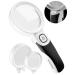 iMagniphy High Power Magnifying Glasses with Light for Seniors with Macular Degeneration - Magnifying Glass for Reading - 5X & 10x Lighted Magnifying Glasses, 2 Interchangeable Lenses 2-Lens (5X + 10X) Black