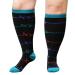 Plus Size Compression Sock For Men and Women: Graduated Compression Stockings for Support Flight Travel Running Pregnancy Sports Edema Nurses Athletic 20-30 mmHg 1Pairs Electrocardiogram 3XL