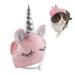 Lanyarco Cute Unicorn Costume Halloween Accessory for Cats Small Pets Pink and Silver Horn