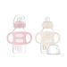 Dr. Brown s Milestones Wide-Neck Sippy Bottle with 100% Silicone Handles Easy-Grip Bottle with Soft Sippy Spout 9oz/270mL BPA Free Light-Pink & Ecru 2 Pack 6m+ 2 Pack Light Pink & Ecru