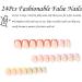 Colorful French Square False Nails - 24Pcs Short Fake Nails with Patterns | Nude French Nail Tips | Nail Glue Included - for Women & Girls - Buy Online on GoSupps.com