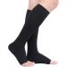 TOFLY Medical Compression Stockings 20-30 mmHg Knee High Socks - Open Toe Black - Size M - Buy Online on GoSupps.com